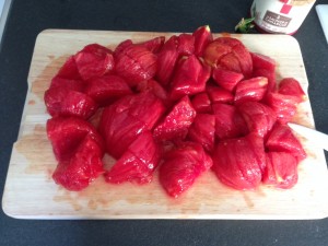 Préparation des tomates pour le coulis