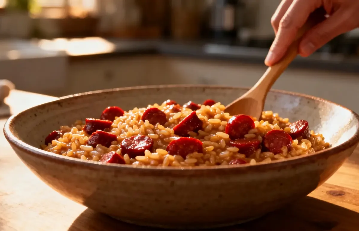 Thermomix risotto chorizo : recette simple et savoureuse