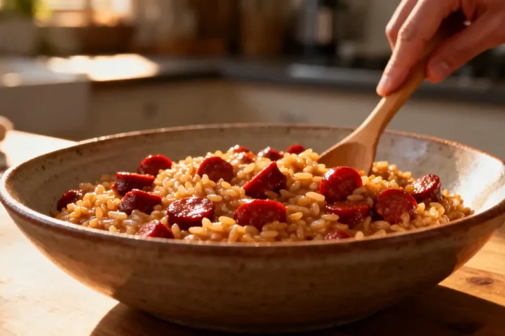 Thermomix risotto chorizo : recette simple et savoureuse