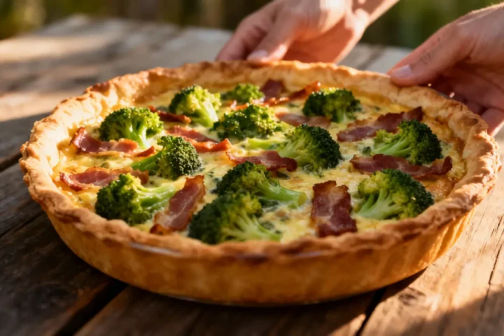 Quiche brocolis lardons : recette simple et rapide à préparer